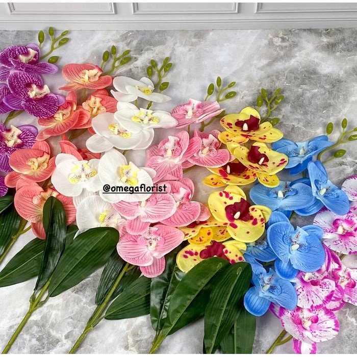 Artificial Bunga Anggrek Orchid Palsu Artifisial Dekorasi Hiasan Pernikahan Pelaminan