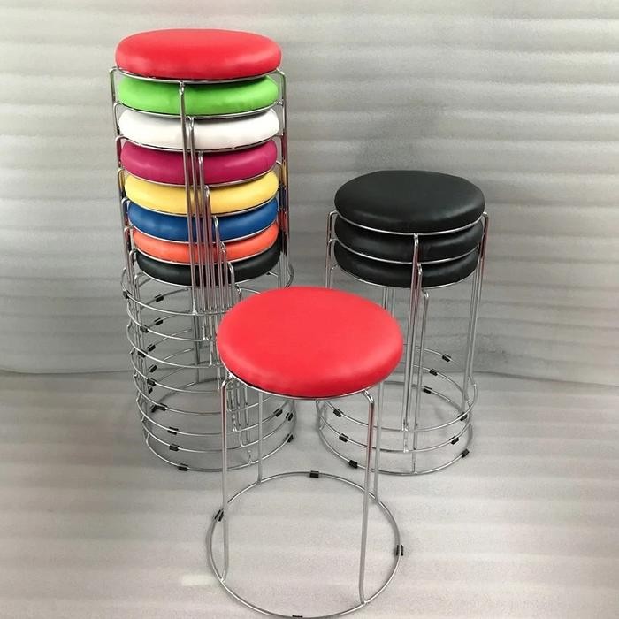 Kursi Cafe Bulat Kursi Besi / Kursi Bulat Bangku Baja / Kursi Bulat Premium / Kursi Tamu Besi Dapat