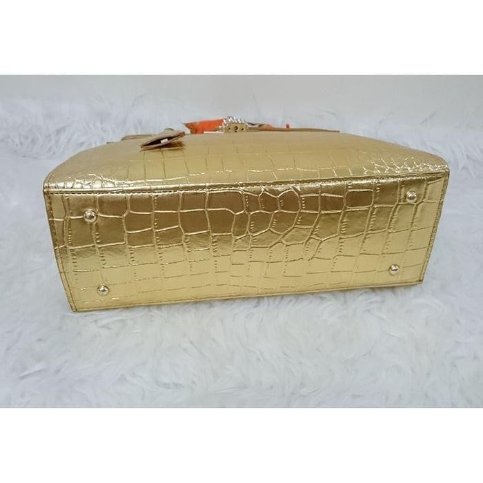 Tas wanita kelly croco gold size 30
