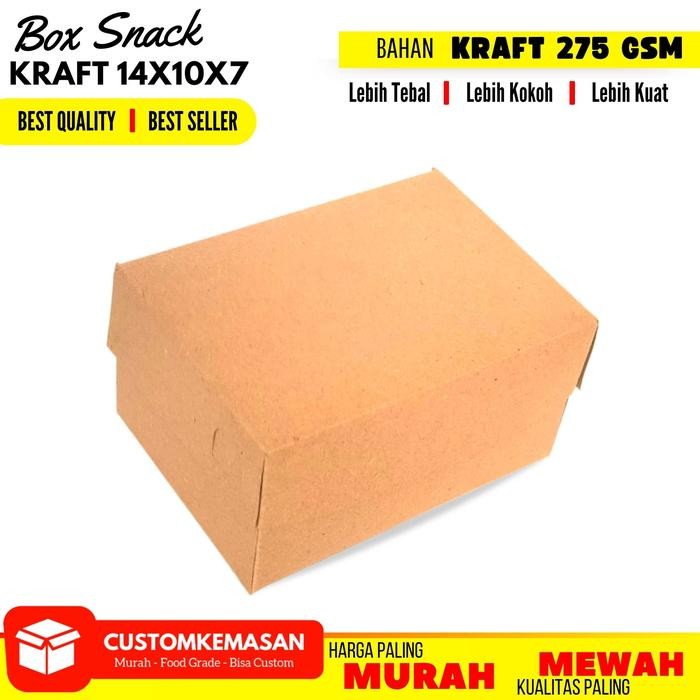 Dus Snack 14x10x7 Isi 50 Pcs / Dus Kue / Dus cemilan / Box Makanan / Kotak Cemilan / Kemasan Snack /