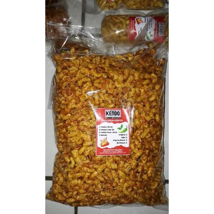 

Makaroni Kendo kemasan kiloan / Cemilan Pedas Gurih Renyah / Pedas Ijo