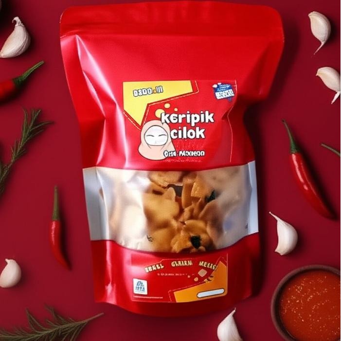 

Keripik Cilok Ceu Mumun (Lidah Bergoyang) Food Snacks Kemasan 150gram Cemilan Kripik Pedas