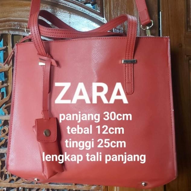 totebag tas wanita ZARA selempang merah tas kerja