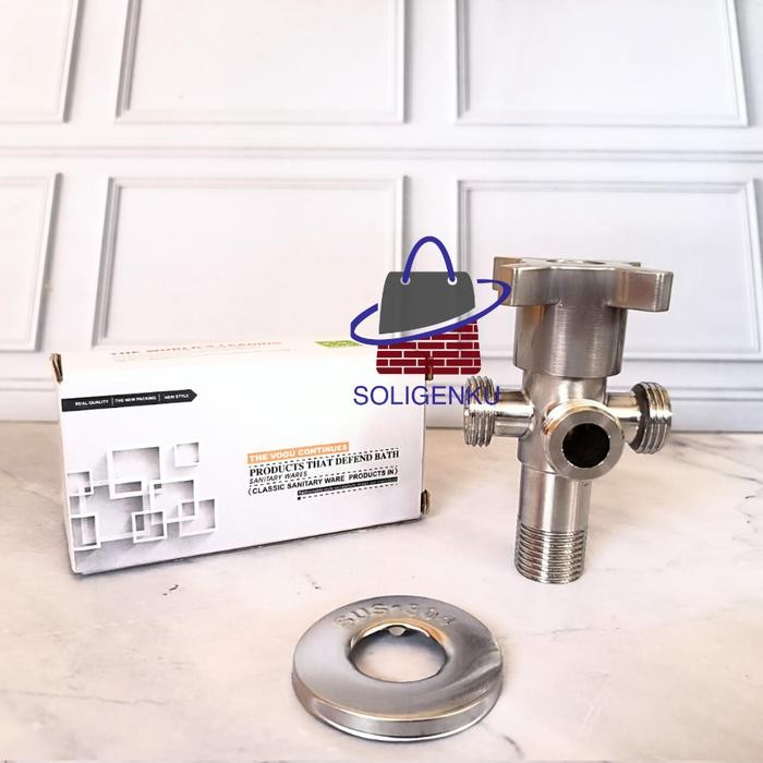 Keran Stop Kran Air Toilet Kloset WC Jet Shower Cabang 3 Stop Kran T