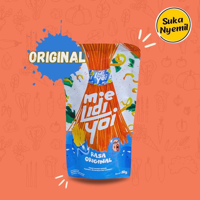 

SUKA NYEMIL - Mie Lidi Yoi Rasa Original (50 gram) Jajanan Viral Renyah Gurih Cemilan Kekinian Snack