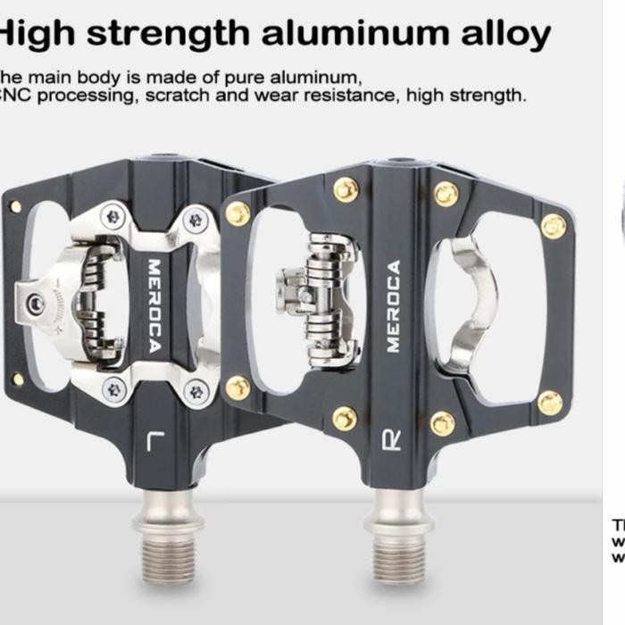 Pedal Dual Sided Cleat & Flat Meroca Pedal Sepeda Hitam #Gratisongkir