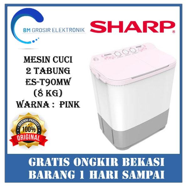 SHARP MESIN CUCI 2 TABUNG ES T90 MW / ES-T90MW / 8KG
