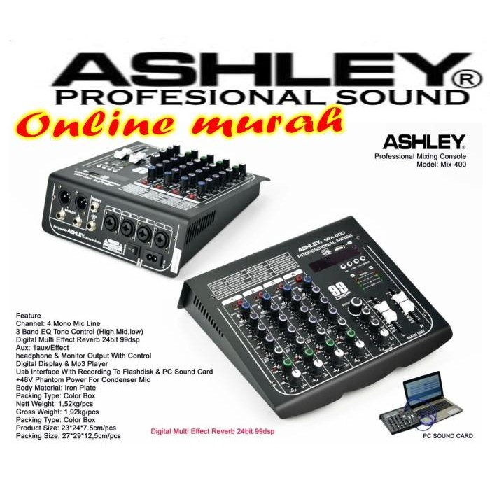 mixer ashley mix400 4channel ORYGINAL ashley mix 400 2warna