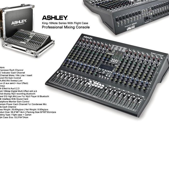 Mixer Audio Ashley King 16 Note Produk 16 Channel King16 Note