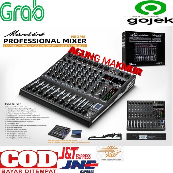 MIXER AUDIO MICROVERB NEO M8 8 CHANNEL MICROVERB NEOM8
