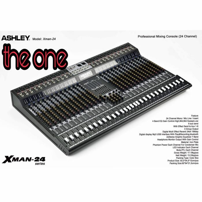 MIXER AUDIO ASHLEY XMAN 24 XMAN24 24 CHANNEL