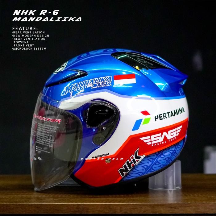 Helm Nhk R6 Motif Mandalika Sirkuit Special Edition