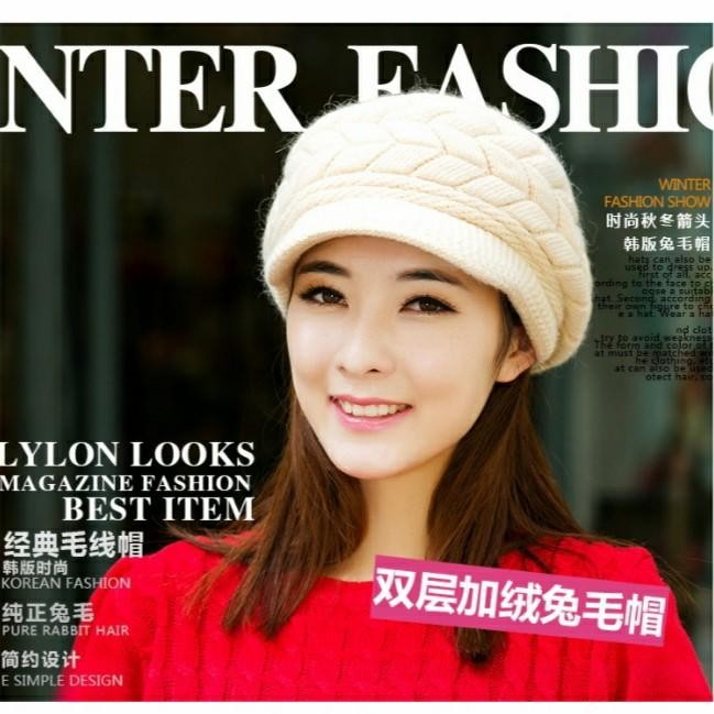 TOPI RAJUT KOREA TOPI HIJAB TOPI MUSIM DINGIN WANITA *