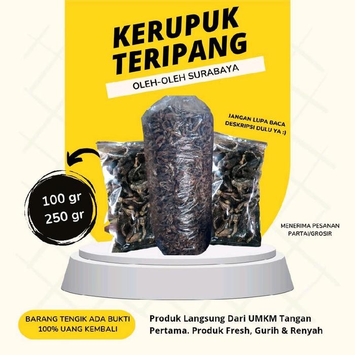 

TERMURAH Kerupuk Teripang Gurih 250 gram - Oleh-oleh Khas Kenjeran Surabaya - Asin, Krupuk, Snack,