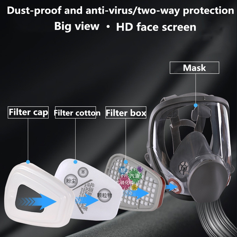 Full face spray protective mask, industrial gas mask respirator, new type 6800 gas mask, mechanical