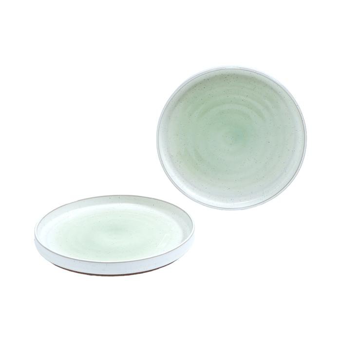 Sav Informa Appetite 21.6 Cm Set 2 Pcs Brava Piring Saji Salad - Hijau Glaze Serving Plate Wadah