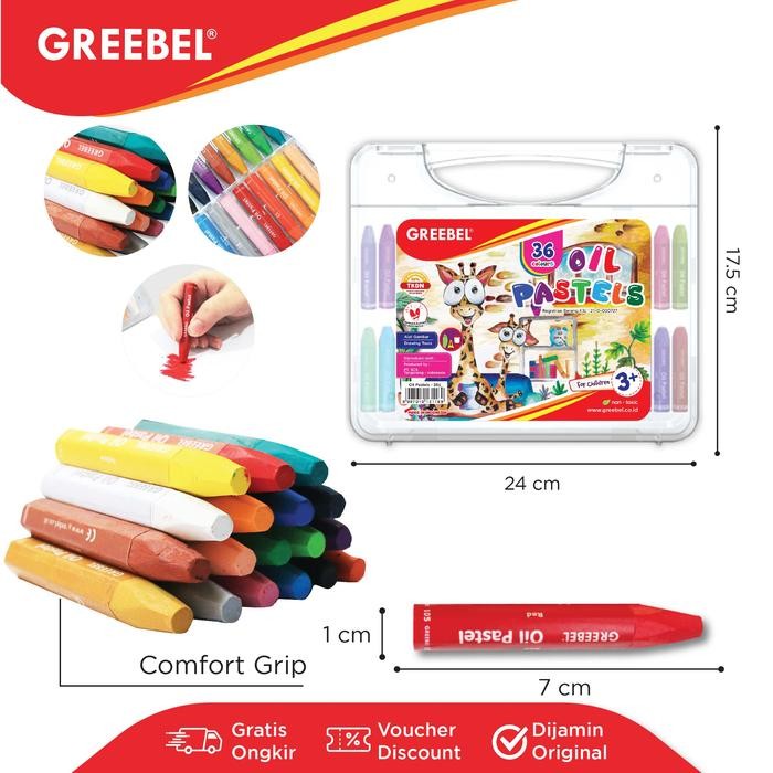 

Greebel Crayon Krayon Kids Oil Pastel 36 Warna (Kop 36C) / Krayon Oil Pastel / Mewarnai / Menggambar