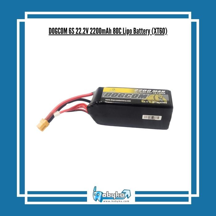 Dogcom 6S 22.2V 2200Mah 80C Lipo Battery (Xt60)