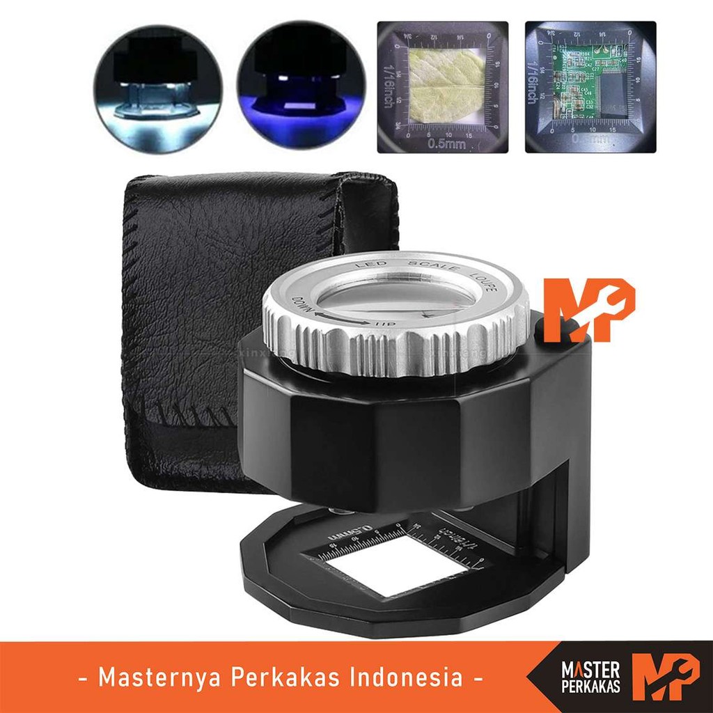 MP Pembesar Kaca Kain dan Percetakan 30x 30mm LED UV AH92x / LUP Ultraviolet Fabric and Printing Mag