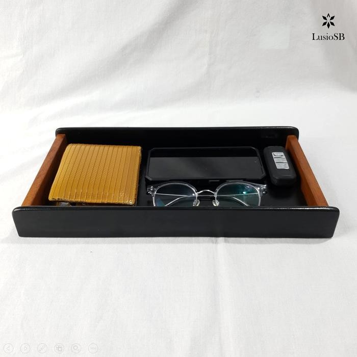 LusioSB Nampan Aesthetic Kayu Tray Kayu Hitam