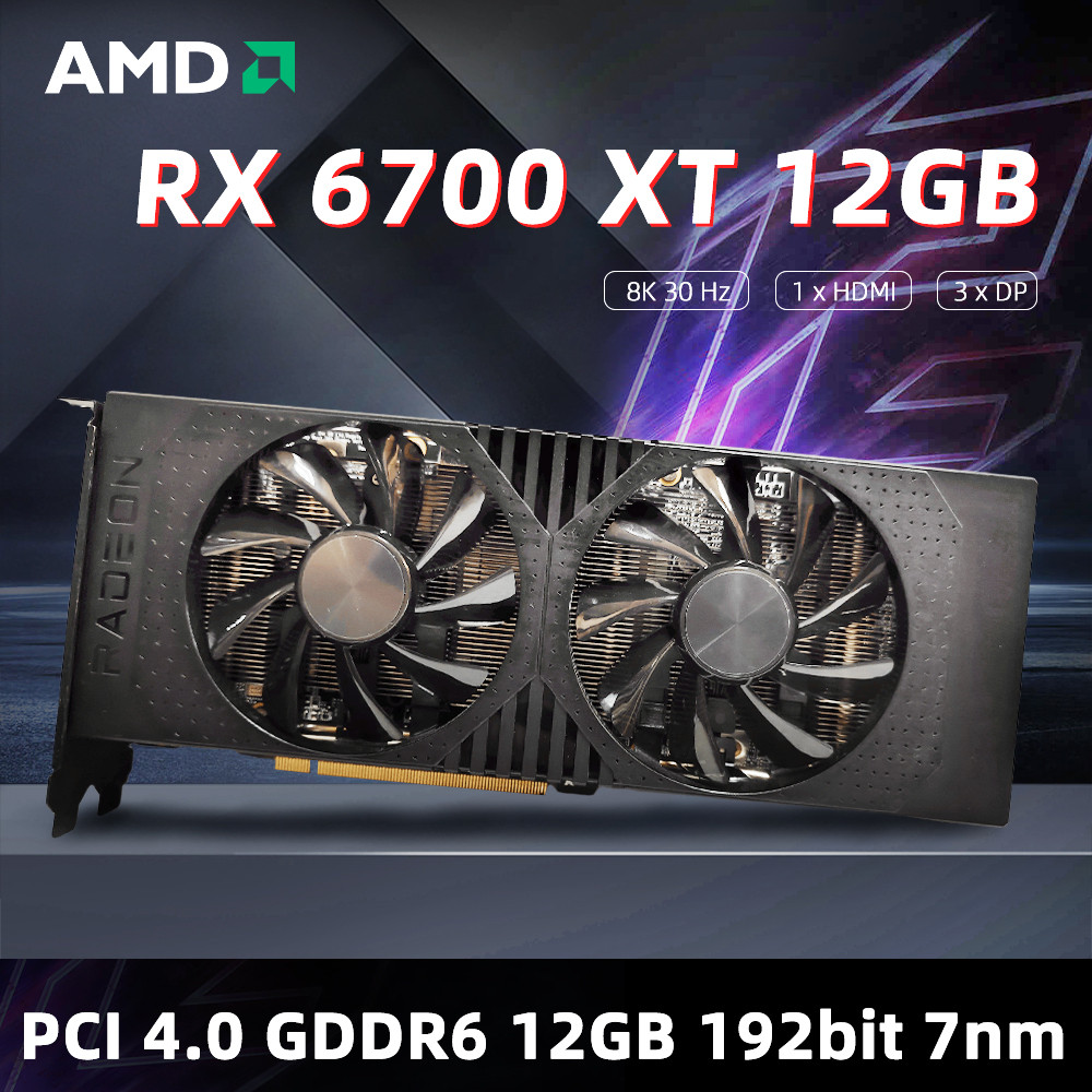 AMD Radeon RX6700 6700XT RX 6700XT 12GB GDDR6 Video Card Desktop PC Office Computer Game RX6700XT