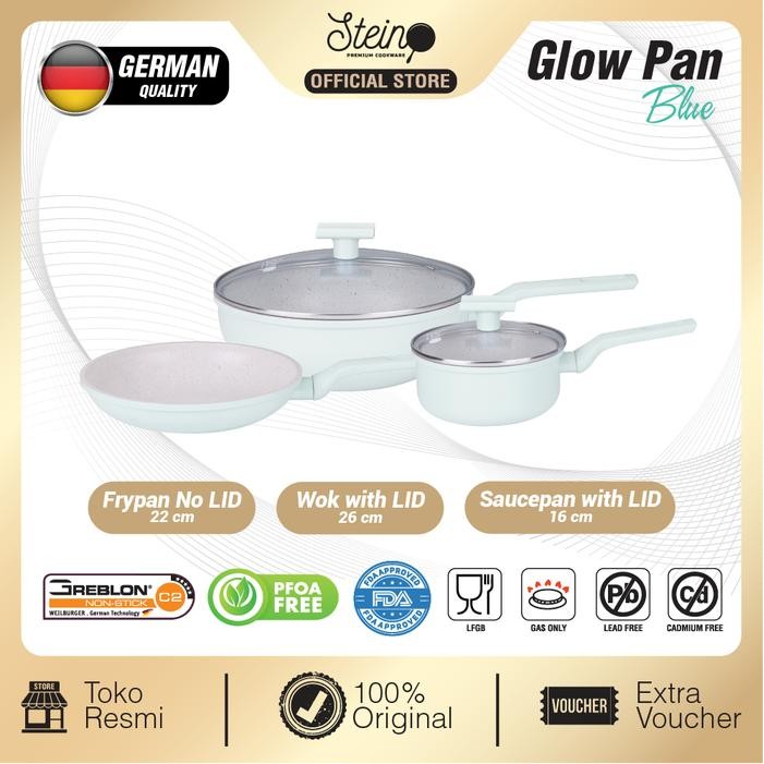 Stein Glowpan Panci Set - (Panci Marble Set 6 Lsan)