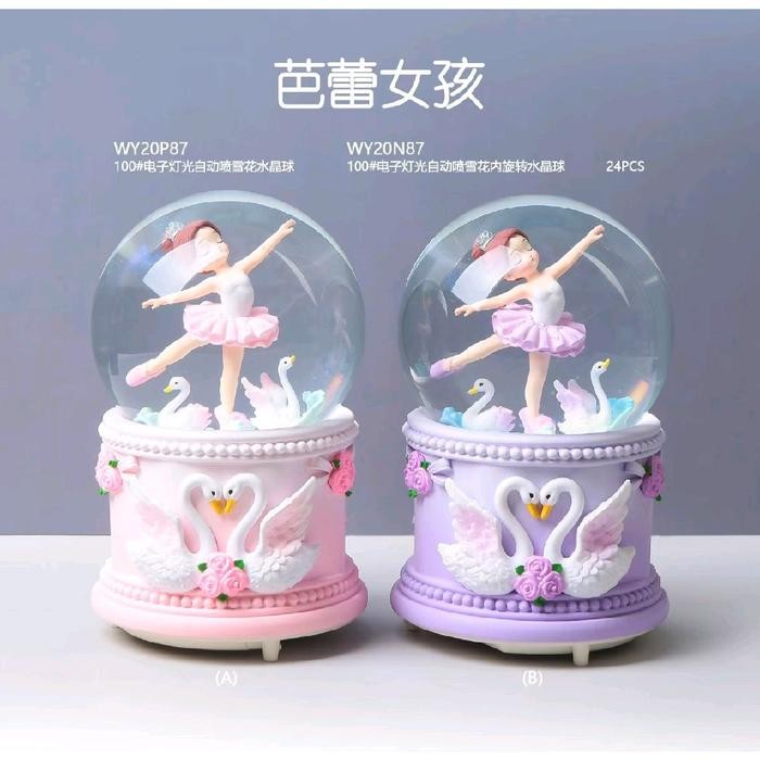 snowball otomatis teddy bear kotak musik love story lampu tidur