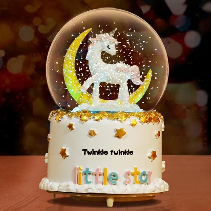 Kotak Musik / Bola Kristal / Bola Kaca / Snowball Unicorn MEDIUM SIZE