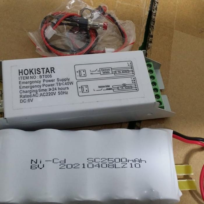 Baterai Emergency Nicad Powerpack 6V Tube T8 Neon 6V 2500Mah T8 Nicad
