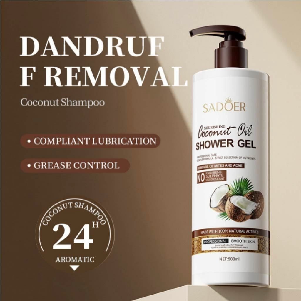 Coconut Oil Shampoo - Shampo Minyak Kelapa 500ml Sampo Anti-Rambut Rontok Sampo Anti-Ketombe Yang Ku