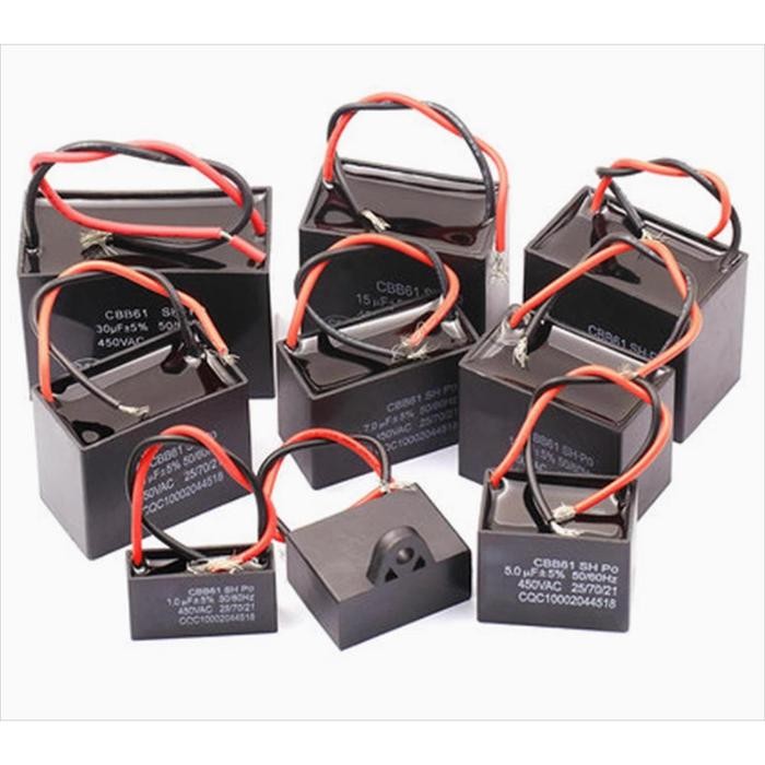 GARANSI READY CBB61 KAPASITOR KIPAS ANGIN POMPA AIR KOTAK KABEL CAPASITOR CBB 61 450V 1UF 1,2UF