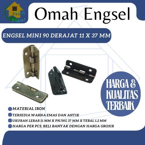 Engsel mini 90 derajat 11 x 37 mm PT. Engsel Kotak Box tebal kuningan *