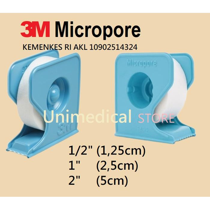 Plester Micropore Roll 3M Putih, Surgical Tape *