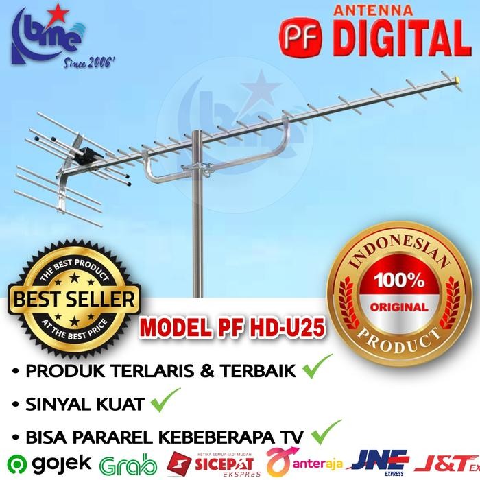 Antena Tv Digital PF HD-U25 Original Full Alumunium Sinyal Kuat