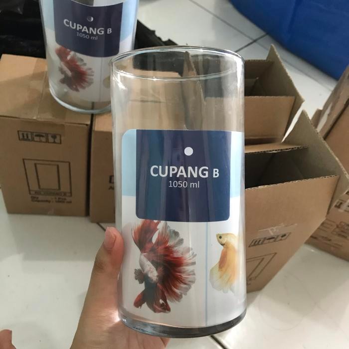 GELAS KACA AQUARIUM IKAN CUPANG IKAN HIAS 1 LITER GELAS TABUNG KACA