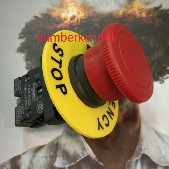 SCHNEIDER TOMBOL EMERGENCY STOP XA2ES542 1NC + NAME TAGE 22MM