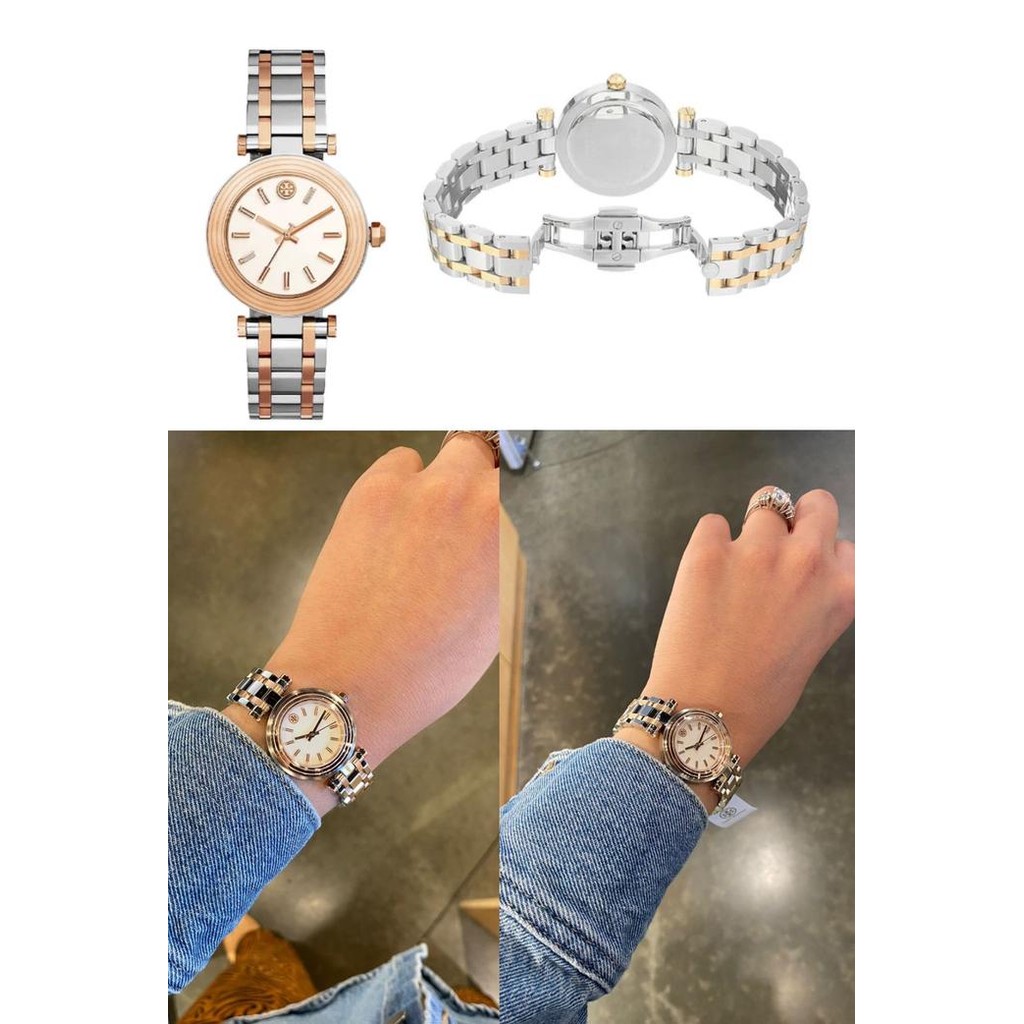 JAM TANGAN BRANDED Classic T Watch Two Tone Rose Gold Silver TBW9011 Logo