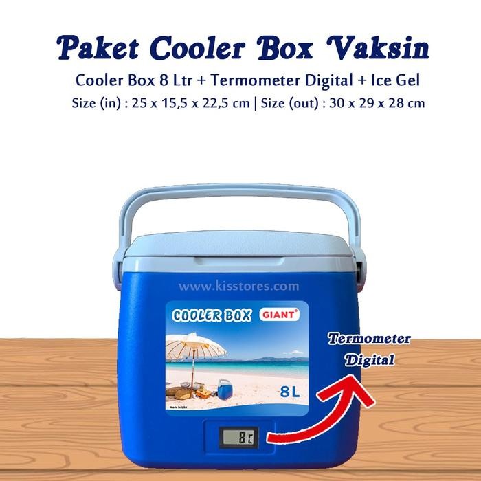 Sale Cooler Box Giant 8 L + Thermometer Digital / Cooler Box Vaksin