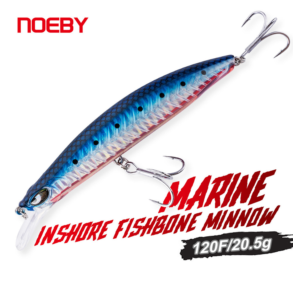Noeby-Minnow Fishing Lure, Inshore Reinforced Fish Bone Wobbler, Artificial Hard Bait, Flat Side Fis