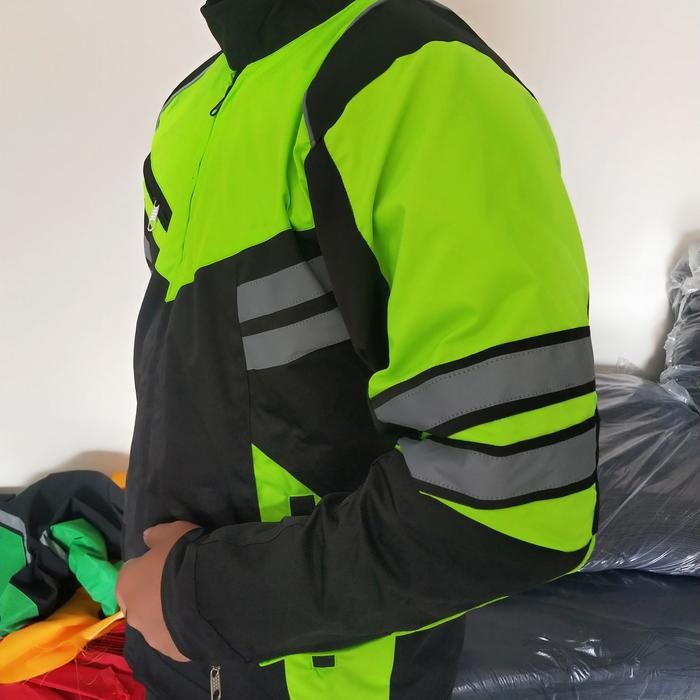 Jaket Hijau Stabilo Turing Motor Motorcycle Pria Parasut Kombinasi Outdoor