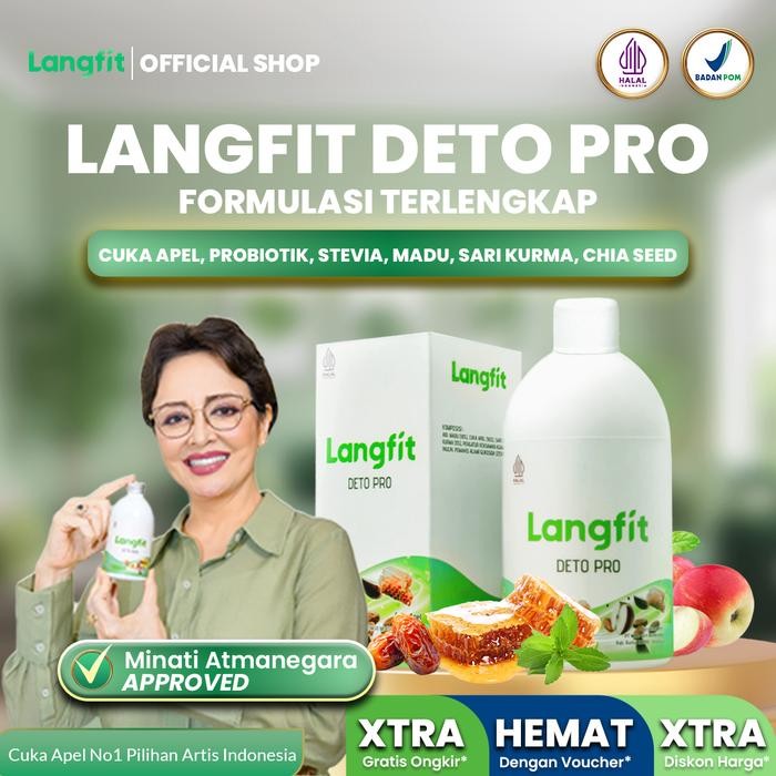 

Langfit Detopro Cuka Apel Probiotik Paket 3 botol 750 ML - Herbal Premium Dengan bahan alami Kurma