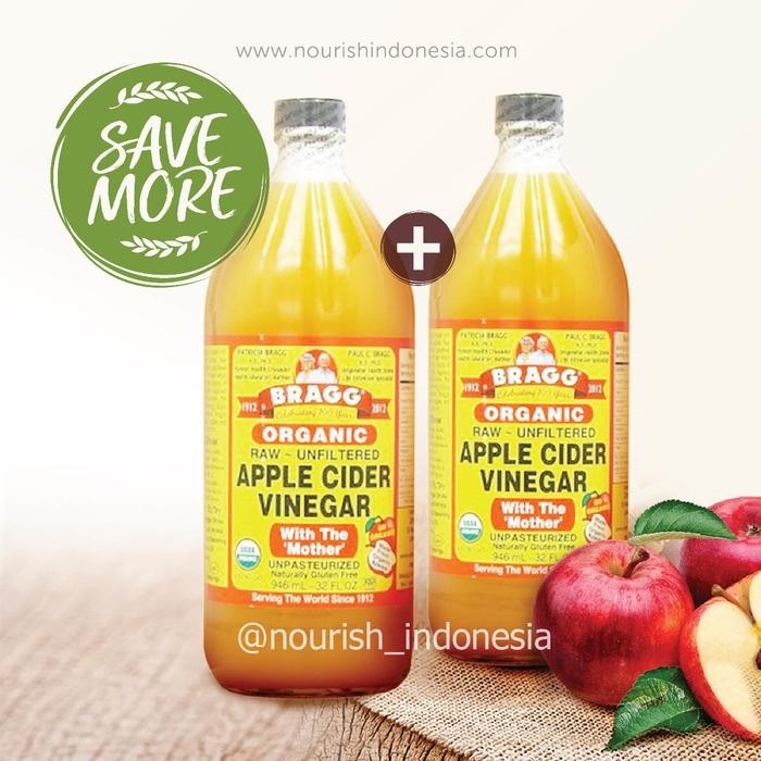 

Bragg, Organic Apple Cider Vinegar (ACV / Cuka Apel) 946ml for 2pc