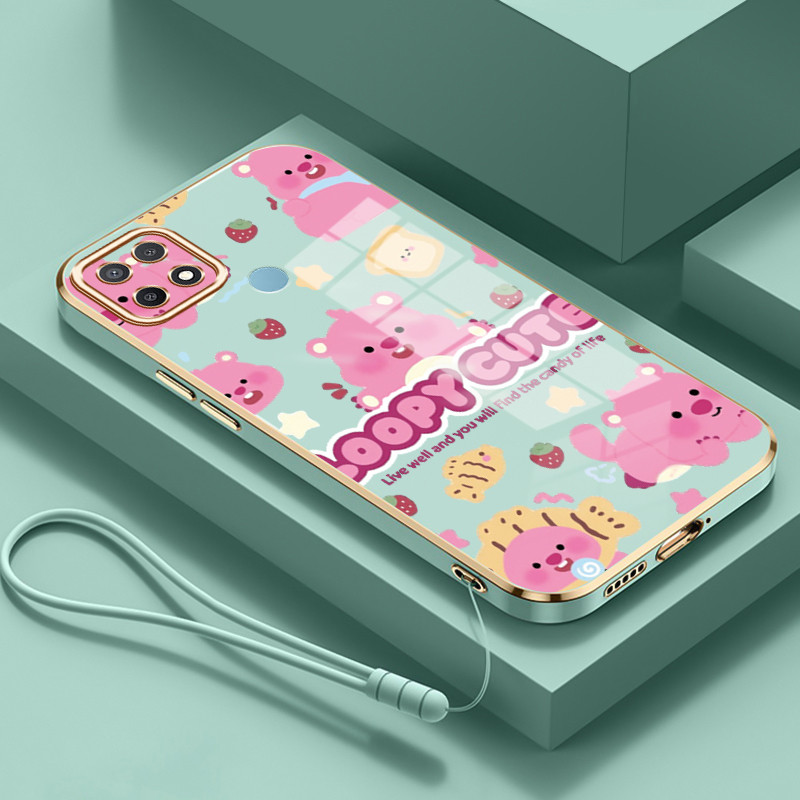 Casing Untuk OPPO A15 A15s A35 4G Case Casing Babi yang lucu silikon tahan HP Softcase Kasing electr