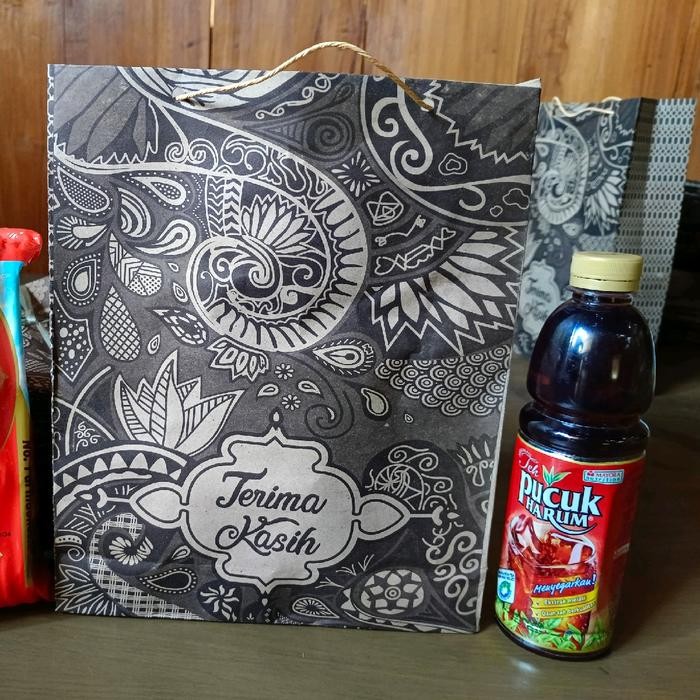 50 PCS PAPERBAG BESAR UKURAN 25X21X6 CM/TAS SOUVENIR HAJATAN Kertas Tali