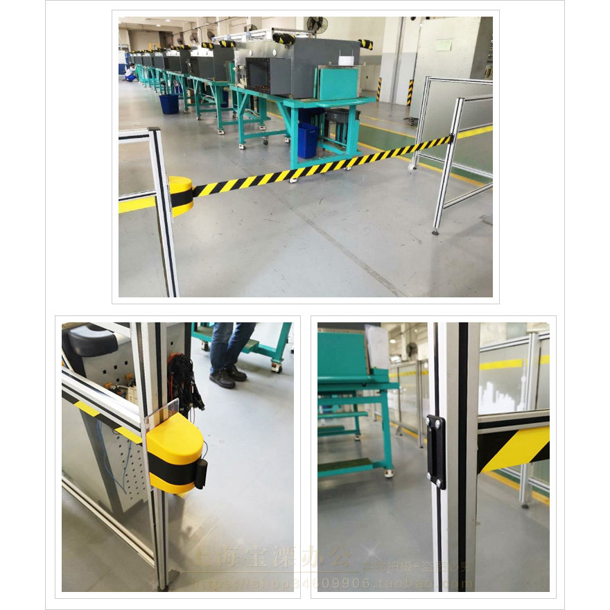 

Wall Mounted 2M-5M Length Safety Retractable Caution Tape Belt Barrier With Yellow / Black Striped