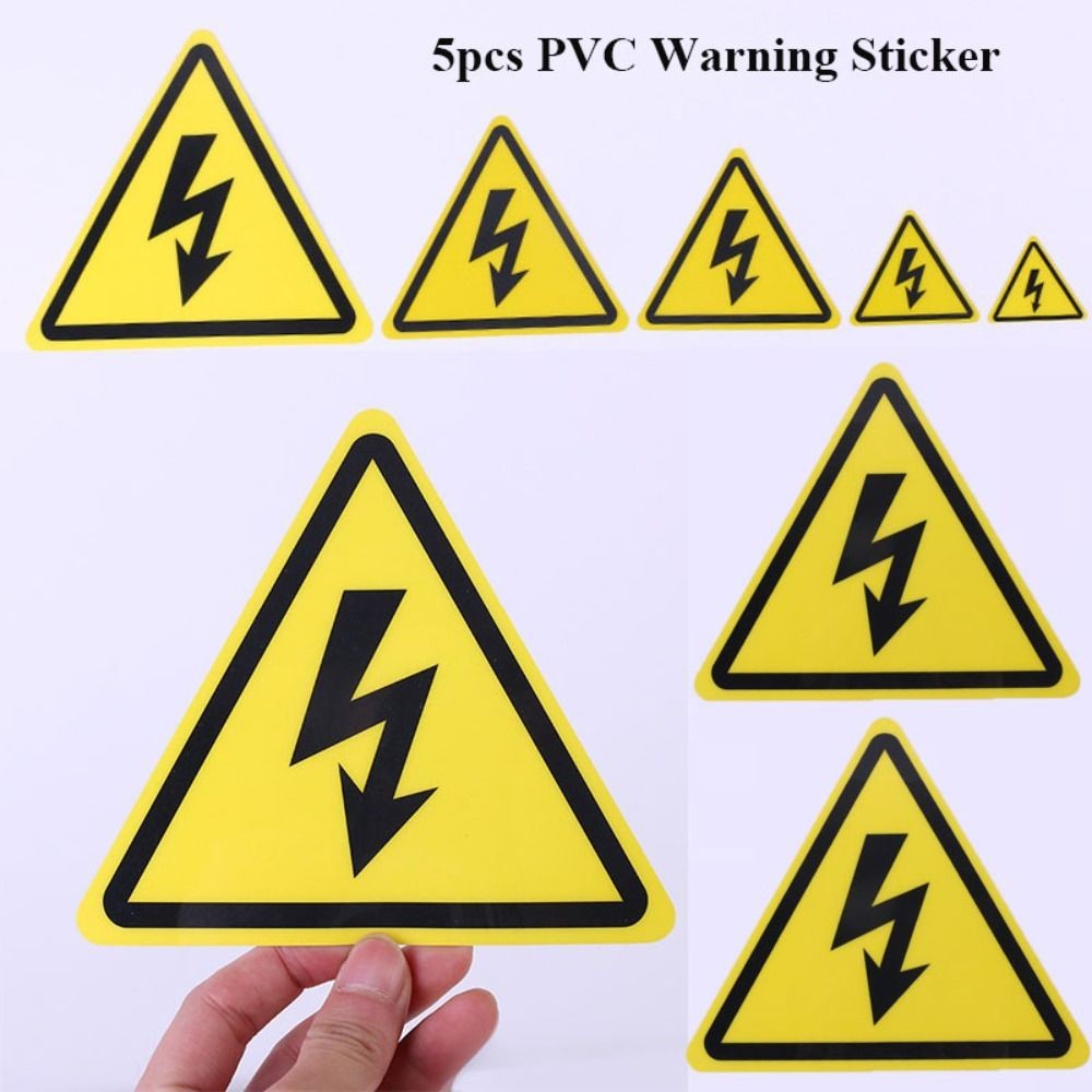 

5pcs PVC Warning Sticker Adhesive Labels Electrical Shock Hazard Danger Notice Safety Waterproof