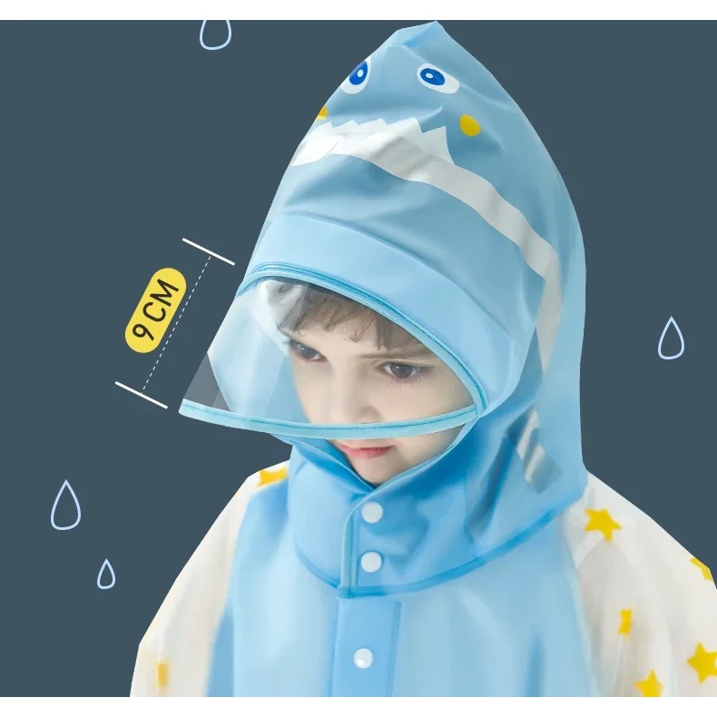 

Kids Raincoat Waterproof Rain Poncho Cartoon Unicorn Dinosaur Children School Student Rainsuit Boys