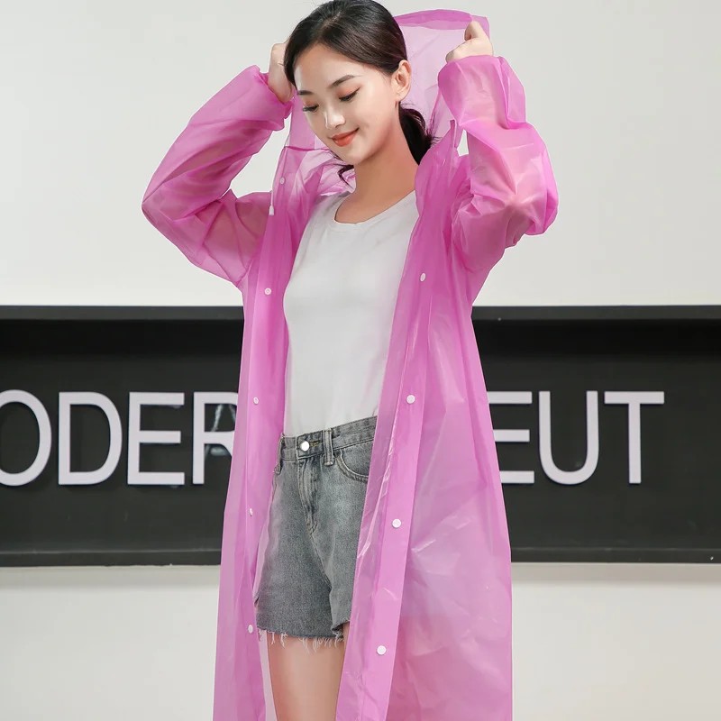 

Reusable Raincoat Women Rainwear Men Poncho Impermeable Poncho EVA Rain Coat Plastic Fashion Rain