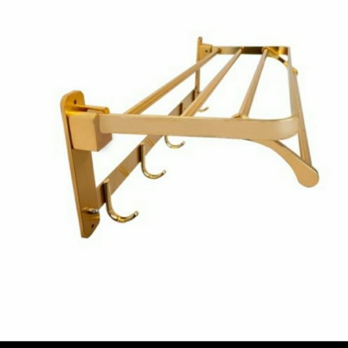 Rak Handuk Gold / Gantungan Handuk Emas / Gantungan Kamar Mandi Lipat Kode 391