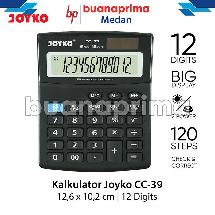 

kalkulator joyko cc-39 12 digits check correct calculator calkulator kode 12